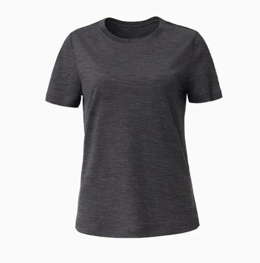 100% Merino Wool T Shirt Women Merino Wool Short Sleeve Fit Base Layer Tee Hiking Yoga Running Breathable Wicking Quick Drying