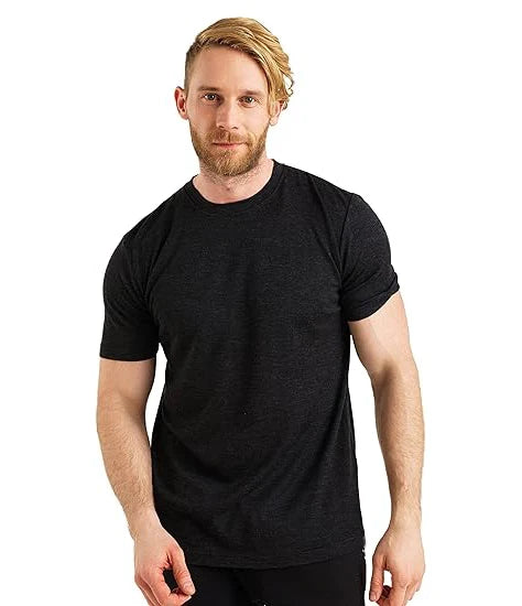 Merino Wool T Shirt Men 100% Merino Undershirt Middleweight Base Layer Shirts Wicking Breathable Quick Dry Anti-Odor No-itch