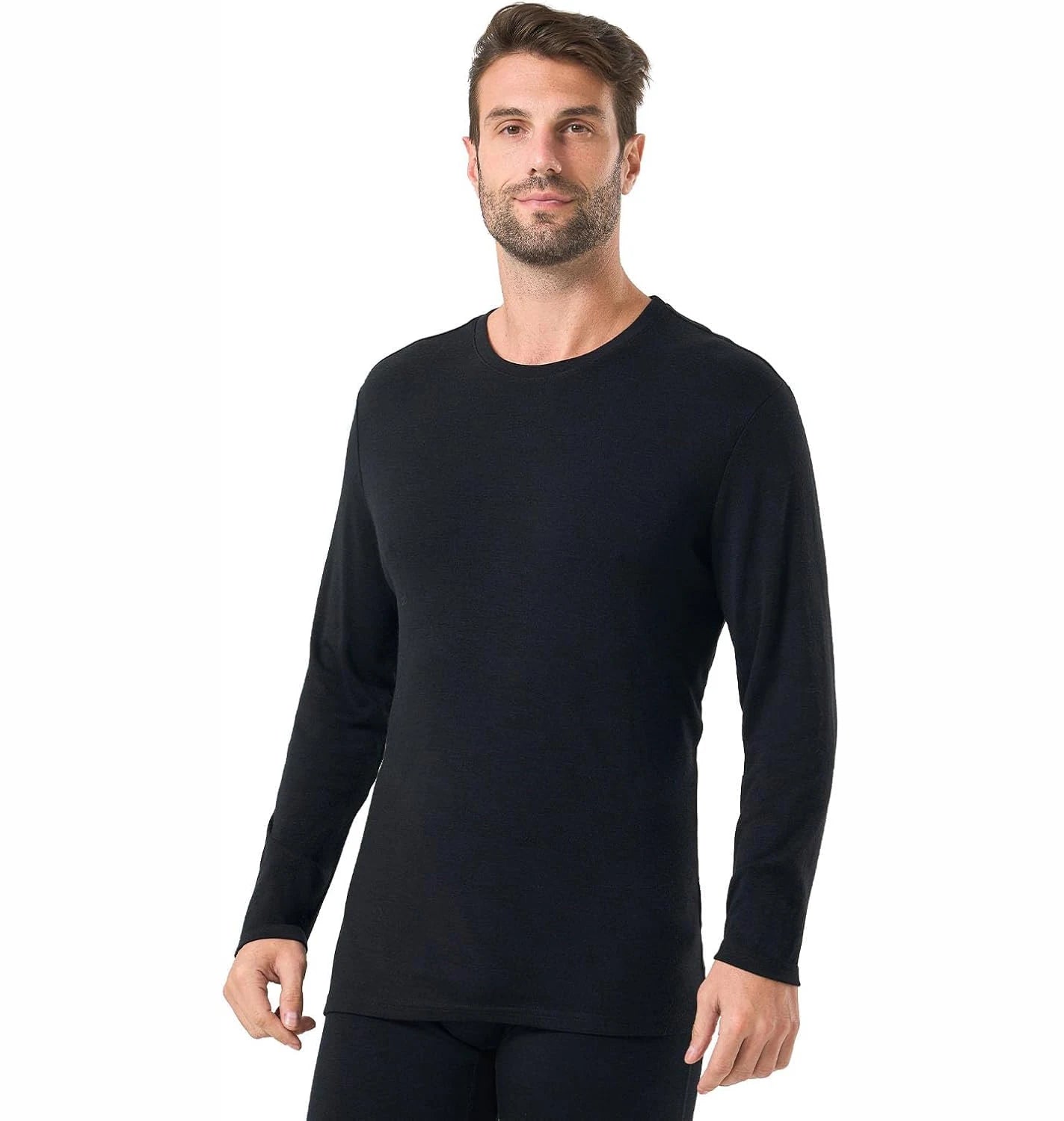 100% Merino Wool Base Layer Mens Soft Long Sleeve Shirts Men Merino Wool Thermal Underwear Odor Resistance for Hiking Hunting
