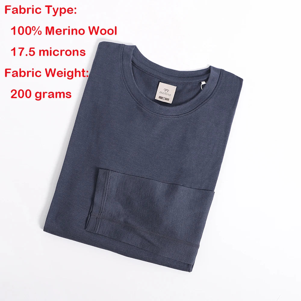 Women's 100% Merino Wool Base Layer Tops Womens Merino Wool Thermal Underwear Long Sleeve Shirts Hiking Wicking Anti-Odor