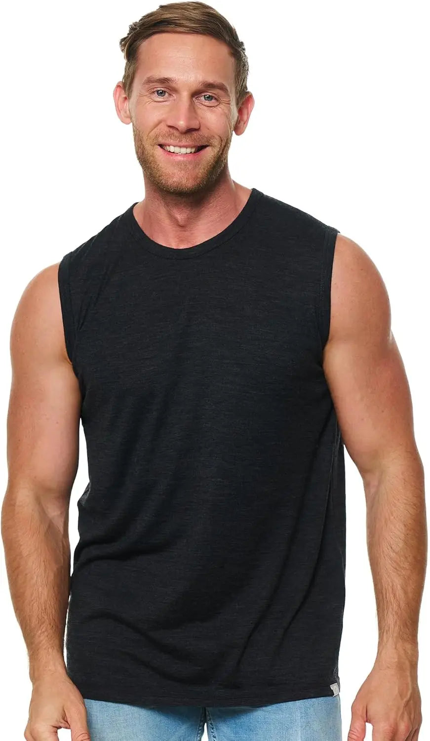Merino Wool Tank Top Men Active Merino Wool Undershirt Moisture Wicking Breathable Anti-Odor Lightweight Base Layer Tops