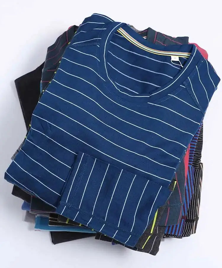 100% Merino Wool Base Layer Shirts Mens Merino O Neck Striped Long Sleeve Thermal Underwear Lightweight Breathable Sports Shirt