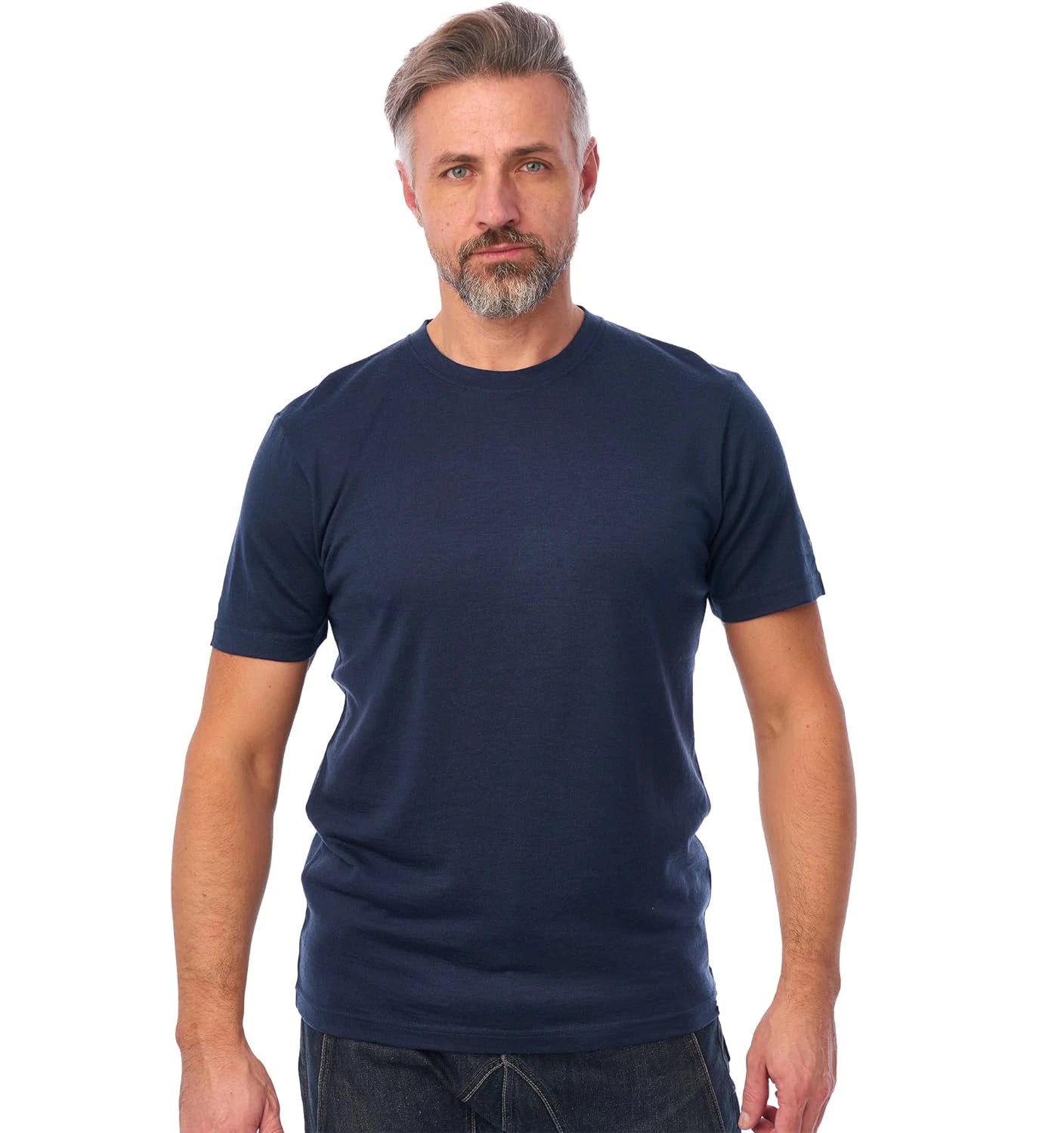 Merino Wool T Shirt Men 100% Merino Undershirt Middleweight Base Layer Shirts Wicking Breathable Quick Dry Anti-Odor No-itch