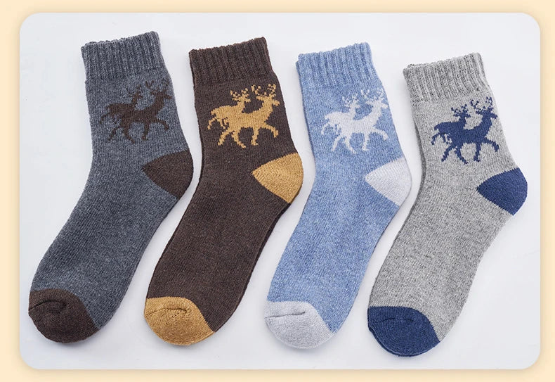 Winter Merino Wool Thermal Socks Men Outdoor Crew Hiking Socks Thick Socks Comfortable Moisture Wicking Breathable