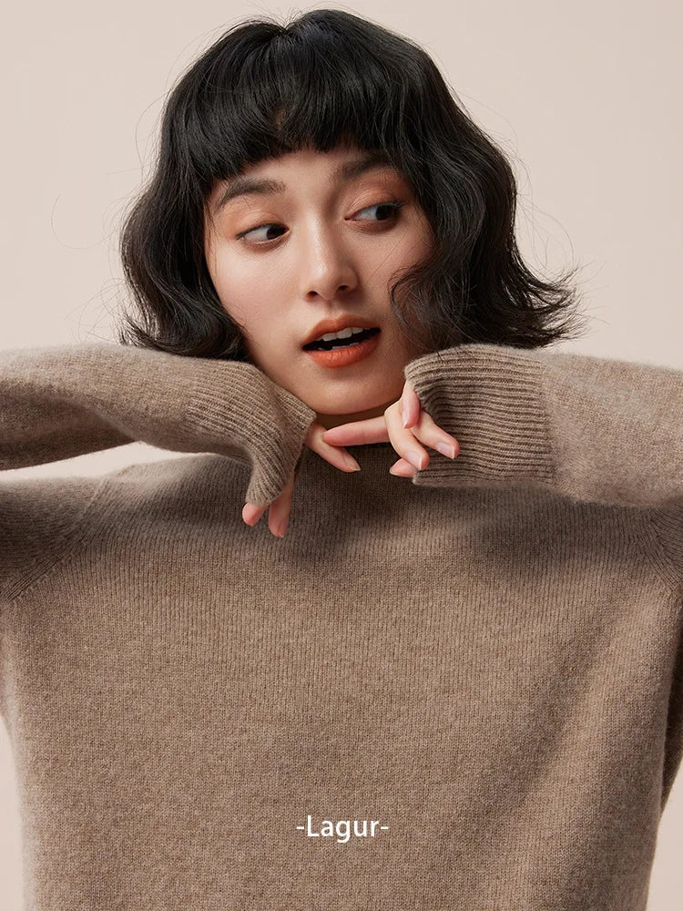 Women's 100% Merino Wool Crew Neck Base Layer Sweater Winter Thermal Classic Knit Wool Sweater Women Pullovers