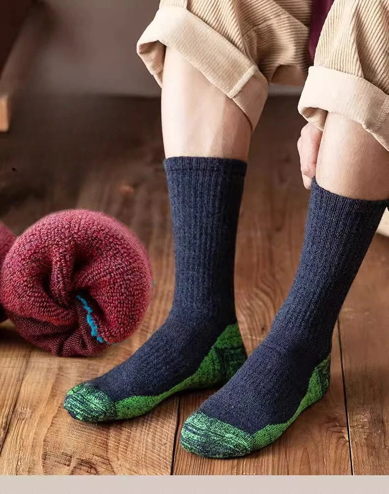 Men's Merino Wool Socks Wool Hiking Winter Thick Thermal Socks Moisture Wicking Breathable Anti- Odor Boot Work Socks L 40-46