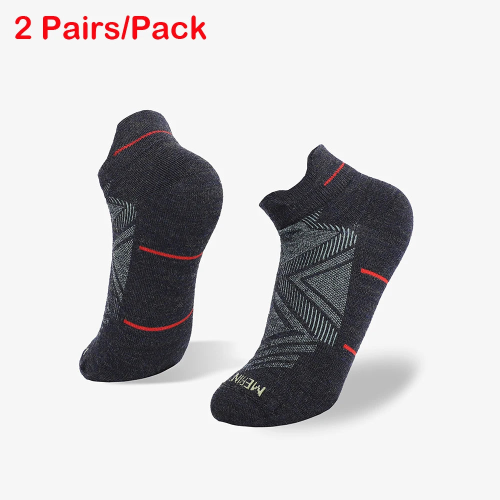 2/4 Pairs Merino Wool Ankle Socks Mens Womens Athletic Thin Running Socks Merino Everyday Socks Wicking Breathable Anti-Odor