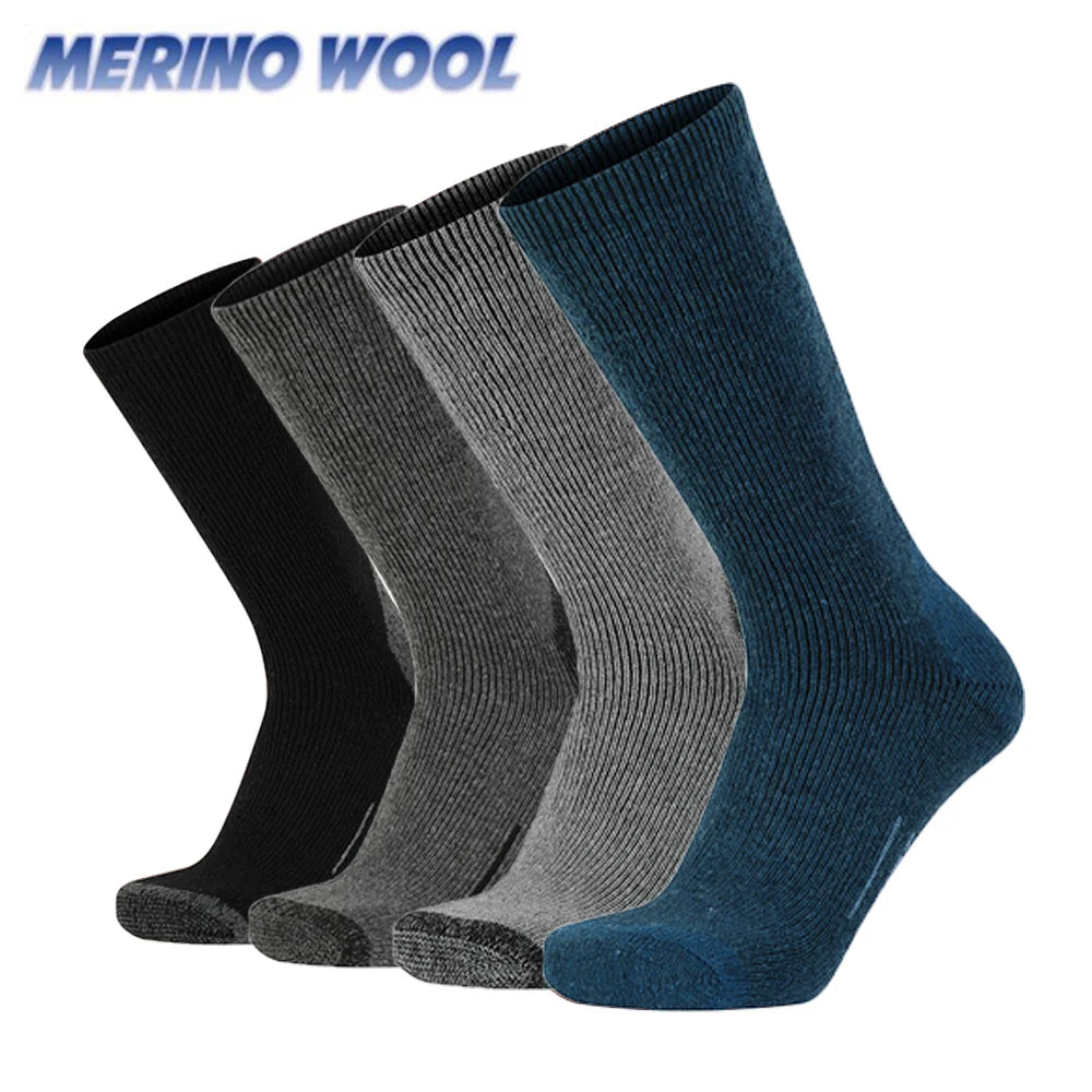 70% Merino Wool Socks Hiking Men Merino Wool Socks Boot Winter Crew Thermal Warmest Sports Socks for Skiing Running Cycling