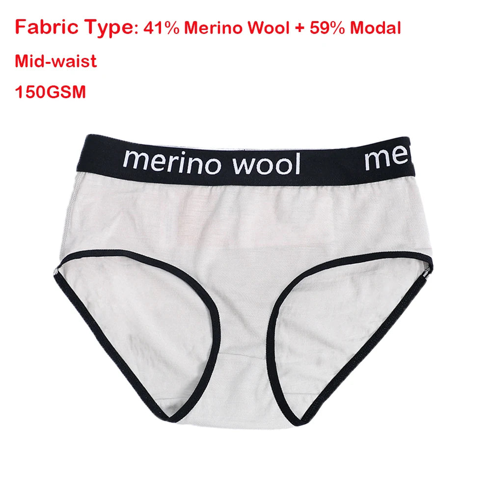 Women's 100%/87% Merino Wool Bikini Brief Merino Underwear Lightweight Briefs Sports Active Panties Soft Breathable Anti-Odor