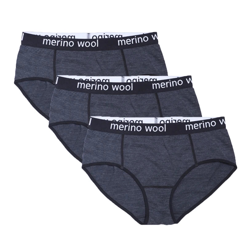 Women's Merino Wool Underwear Bikini Brief 100% Merino Wool Ultralight 180G Sports Panties Soft Wicking Breathable Anti-Odor