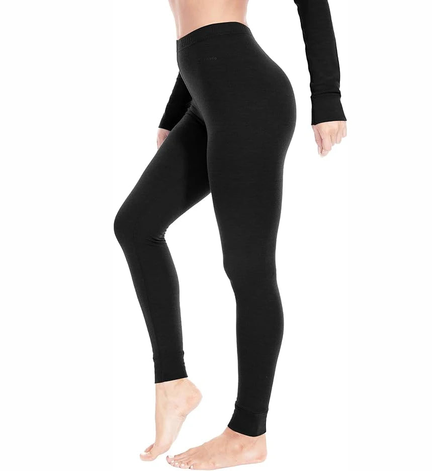 100% Merino Wool Base Layer Pants Womens Lightweight Base Layer Bottoms Merino Wool Thermal Underwear Leggings Soft Breathable