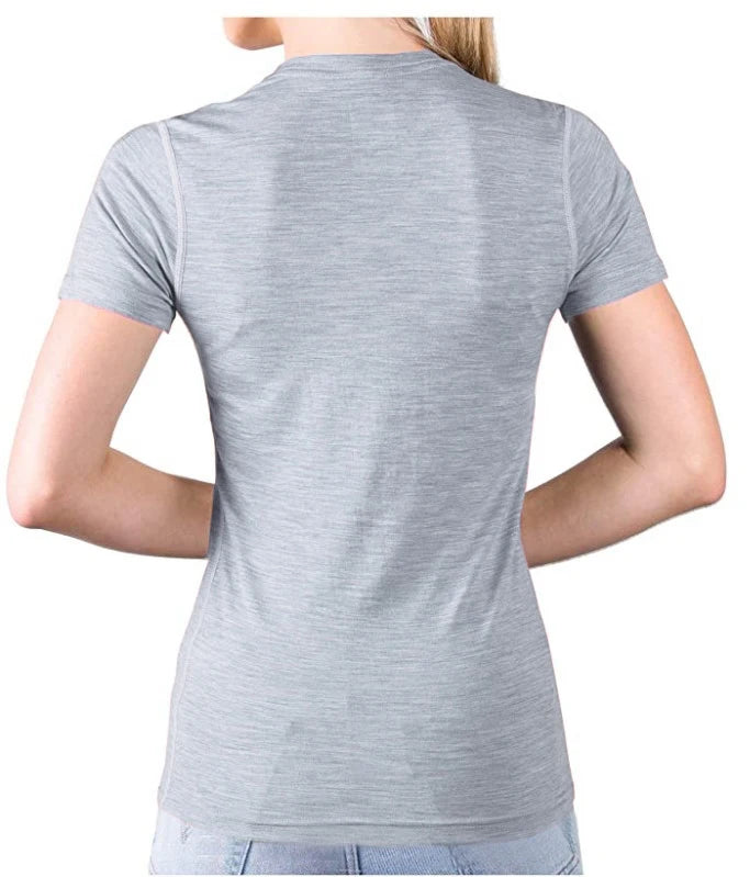 100% Merino Wool T Shirt Womens Merino Lightweight Base Layer T-Shirt Tee Womens Short Sleeve Shirts Breathable USA Size S-XXL