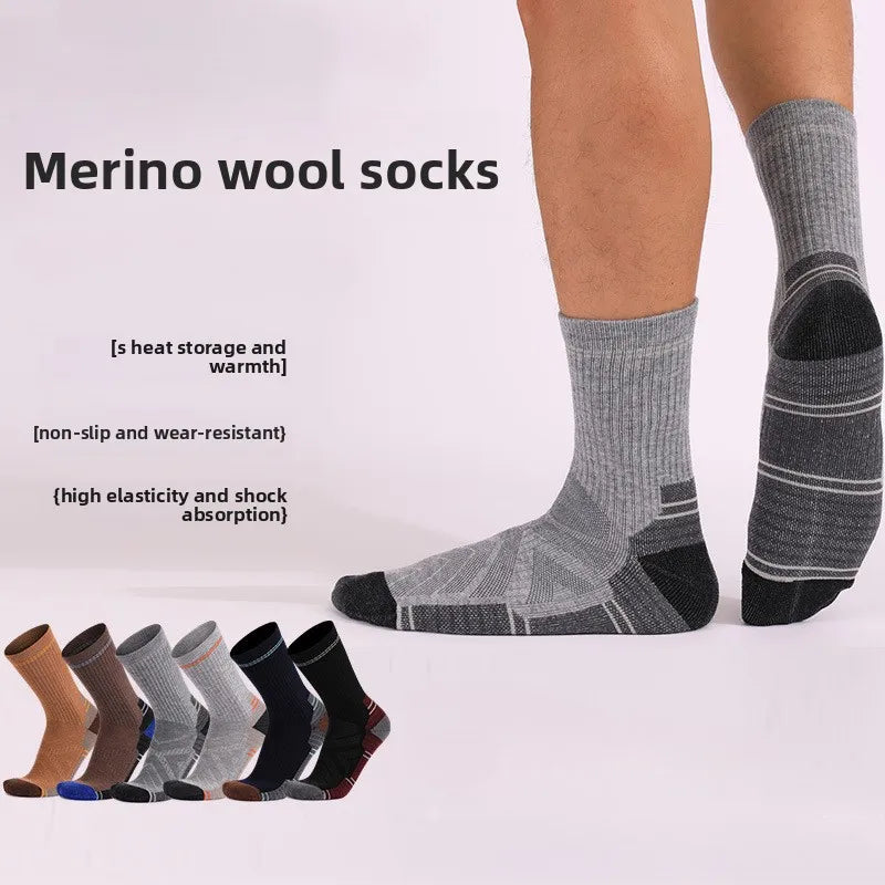 4 Pairs Merino Wool Hiking Crew Socks for Men Women Soft Lightweight Merino Wool Sports Socks Cushioned Anti-Blister Breathable