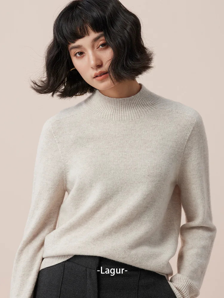 Women's 100% Merino Wool Crew Neck Base Layer Sweater Winter Thermal Classic Knit Wool Sweater Women Pullovers