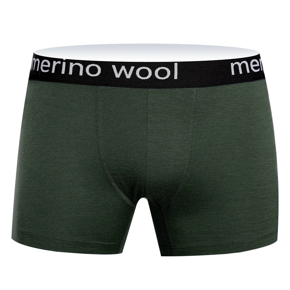 Mens Merino Wool Underwear Boxer Briefs 87% Merino Wool Boxers Soft Breathable Moisture Wicking Sports Fitness Boxershorts