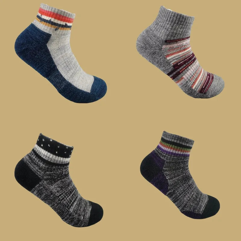 Women's Merino Wool Hiking Socks 50% Merino Wool Low-Cut Cushion Athletic Socks Moisture Wicking Thermal Outdoor Running Socks