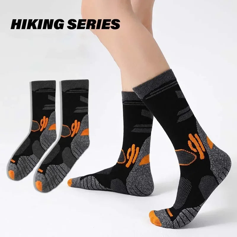 Men Women Merino Wool Socks Hiking 30% Merino Wool Warm Running Trekking Skiing Hunting Fishing Seamless Outdoor Sports Socks