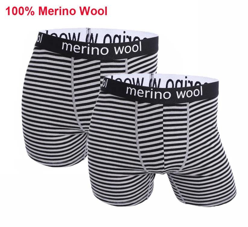 Men 100% Merino Wool Boxer Briefs Merino Wool Underwear Boxer Shorts Everyday Soft Breathable Anti-Odor Sports Fitness Boxers