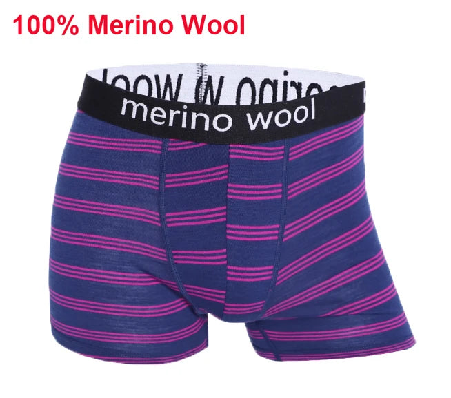 Mens Merino Wool Underwear Boxer Briefs 87% Merino Wool Boxers Soft Breathable Moisture Wicking Sports Fitness Boxershorts