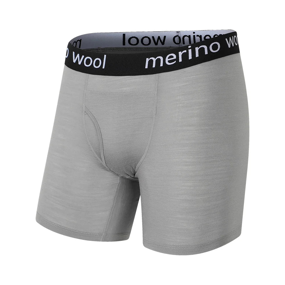 100% Merino Wool Mens Lightweight Boxer Brief Merino Wool Underwear Soft Moisture Wicking Breathable Sports Hiking Underpants