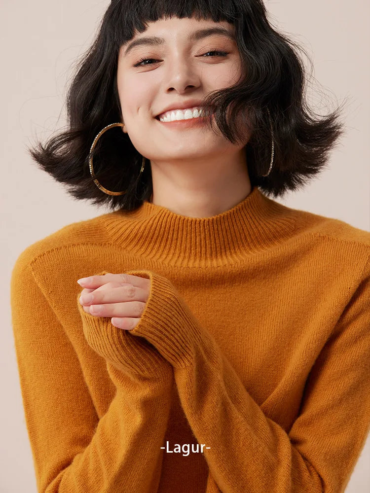 Women's 100% Merino Wool Crew Neck Base Layer Sweater Winter Thermal Classic Knit Wool Sweater Women Pullovers