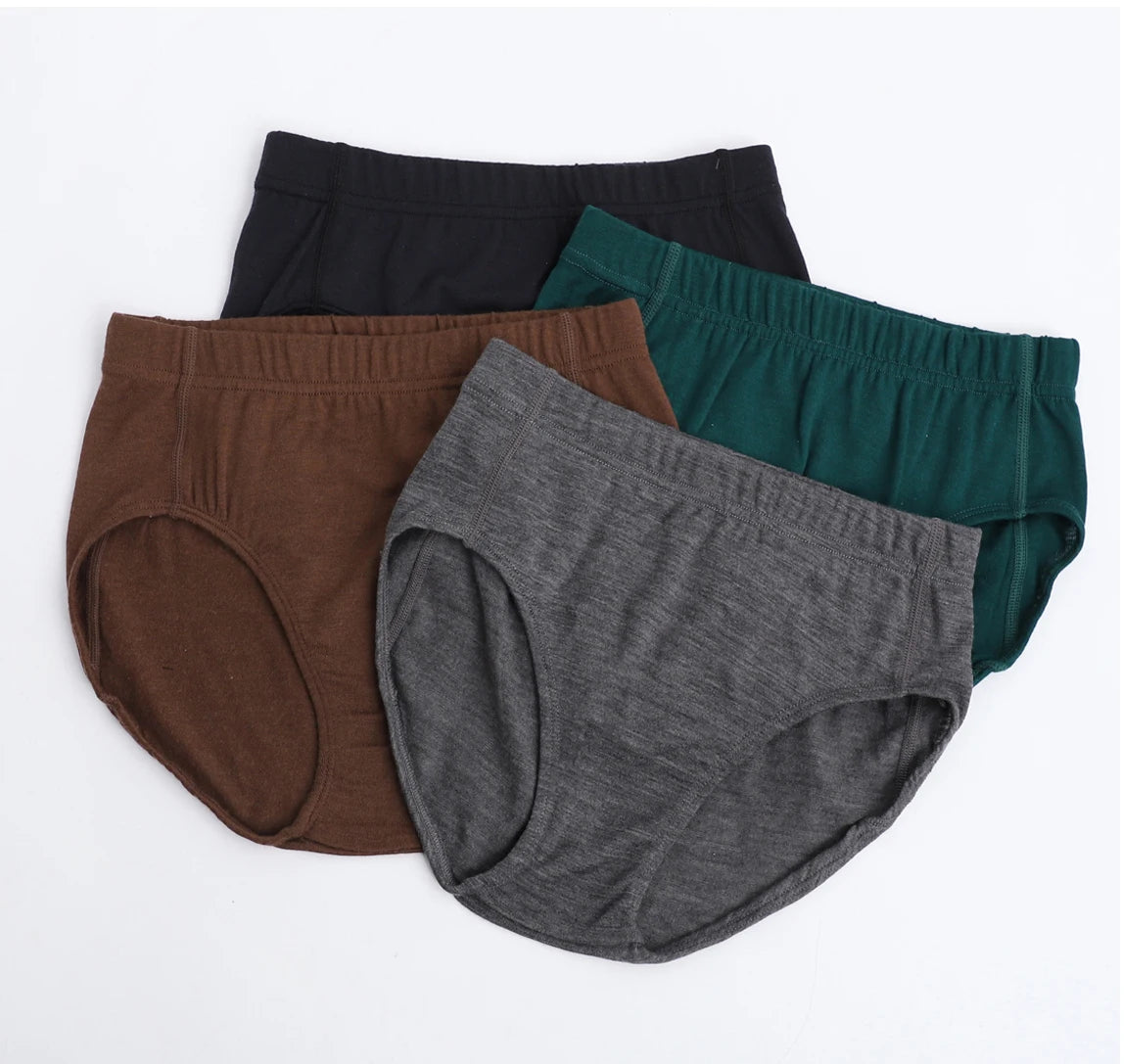 Women's 100% Merino Wool briefs High-waisted Underwear Soft Breathable Panties Hiking Outdoor Moisture Wicking Ladies Briefs