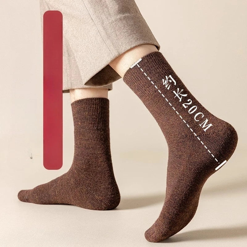 3 Pairs Merino Wool Boot Socks Men Thick Thermal Hiking Winter Warm Wool Socks Heavy Soft Cozy Socks for Cold Weather Size 39-45