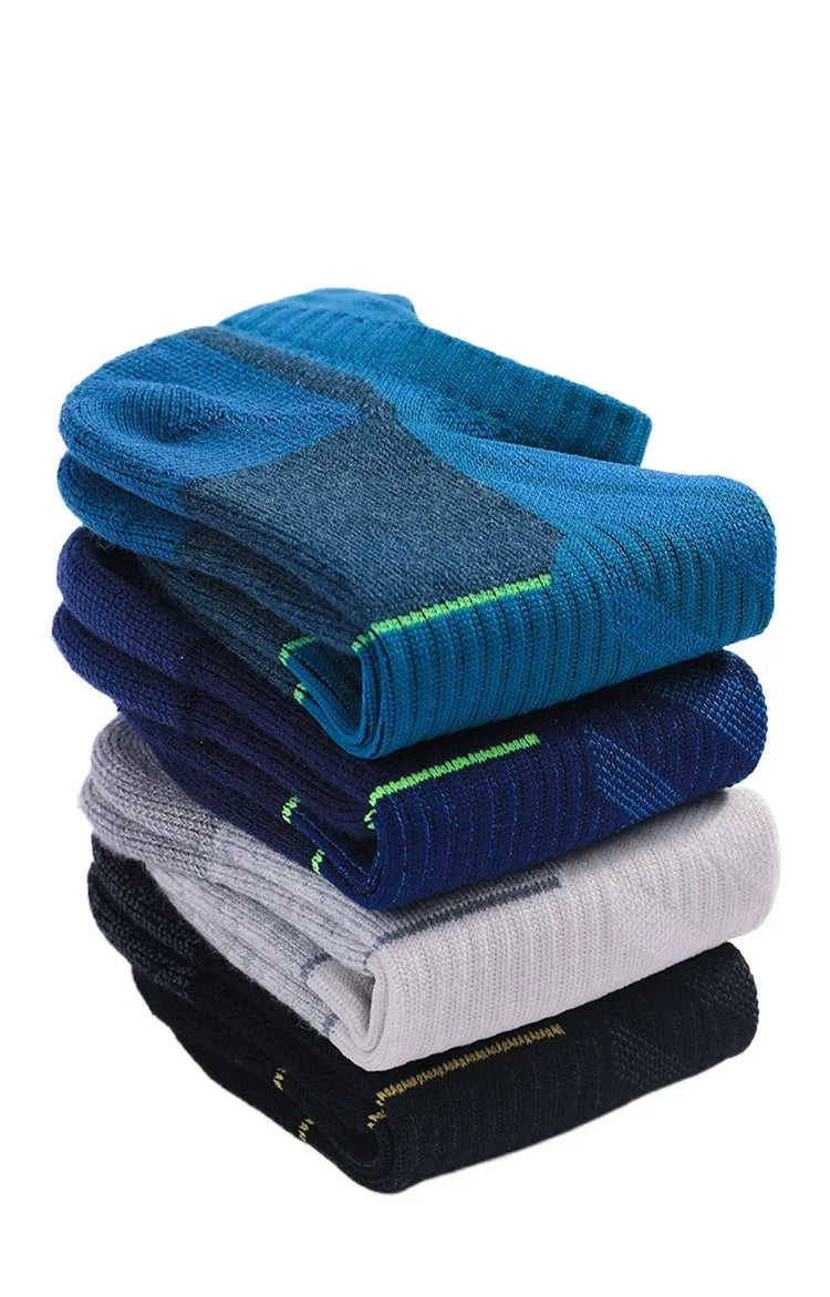 Merino Wool Ankle Socks Hiking Running Compression Support Men Women 50% Merino Wool Socks Thick Low Cut Sports Socks Anti-Odor