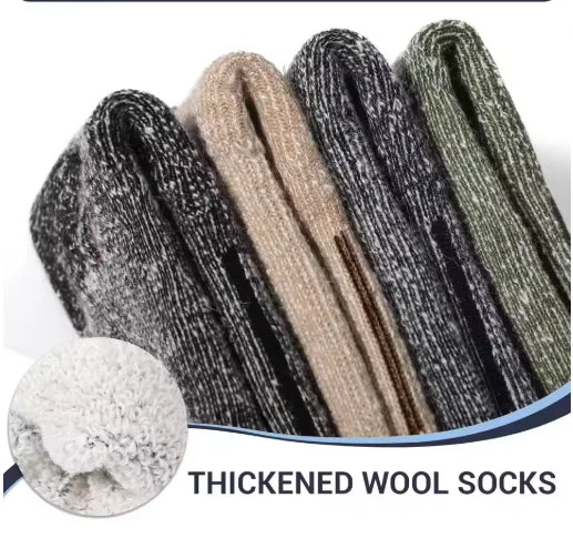 4 Pairs 80% Merino Wool Socks for Men Women Winter Thick Warm Merino Wool Hiking Socks Thermal Breathable Boot Skiing Socks