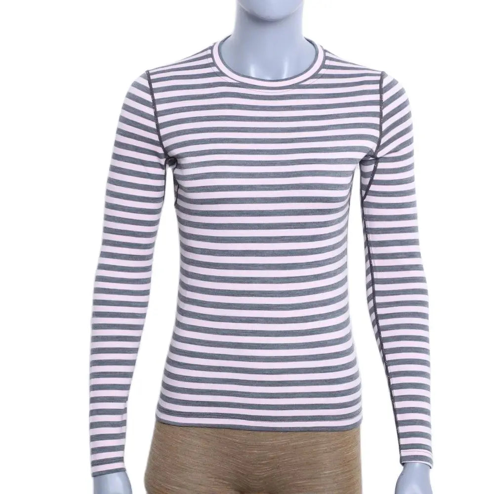 Merino Wool Base Layer Women 100% Merino Wool Midweight  Long Sleeve Thermal Underwear Shirt Soft Breathable for Hiking Skiing