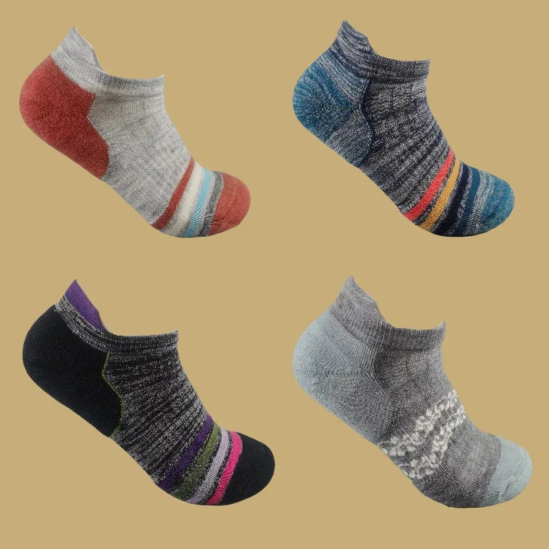 Women's Merino Wool Hiking Socks 50% Merino Wool Low-Cut Cushion Athletic Socks Moisture Wicking Thermal Outdoor Running Socks