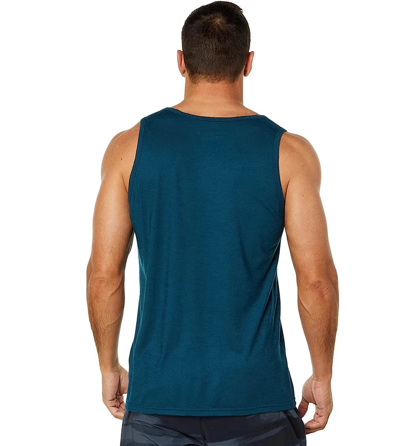 Men‘s Merino Wool Tank Top Active Merino Wool Sleeveless Undershirt Moisture Wicking Breathable Anti-Odor Lightweight Base Layer