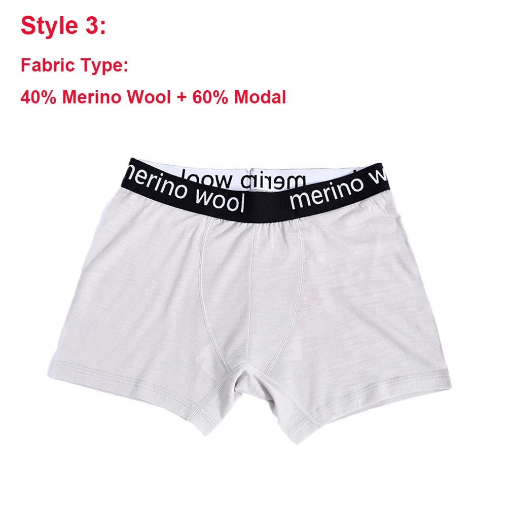 Merino Wool Mens Underwear Boxer Briefs 87% Merino Wool Blend Boxershorts Men Soft Breathable Moisture Wicking Sports Underpants