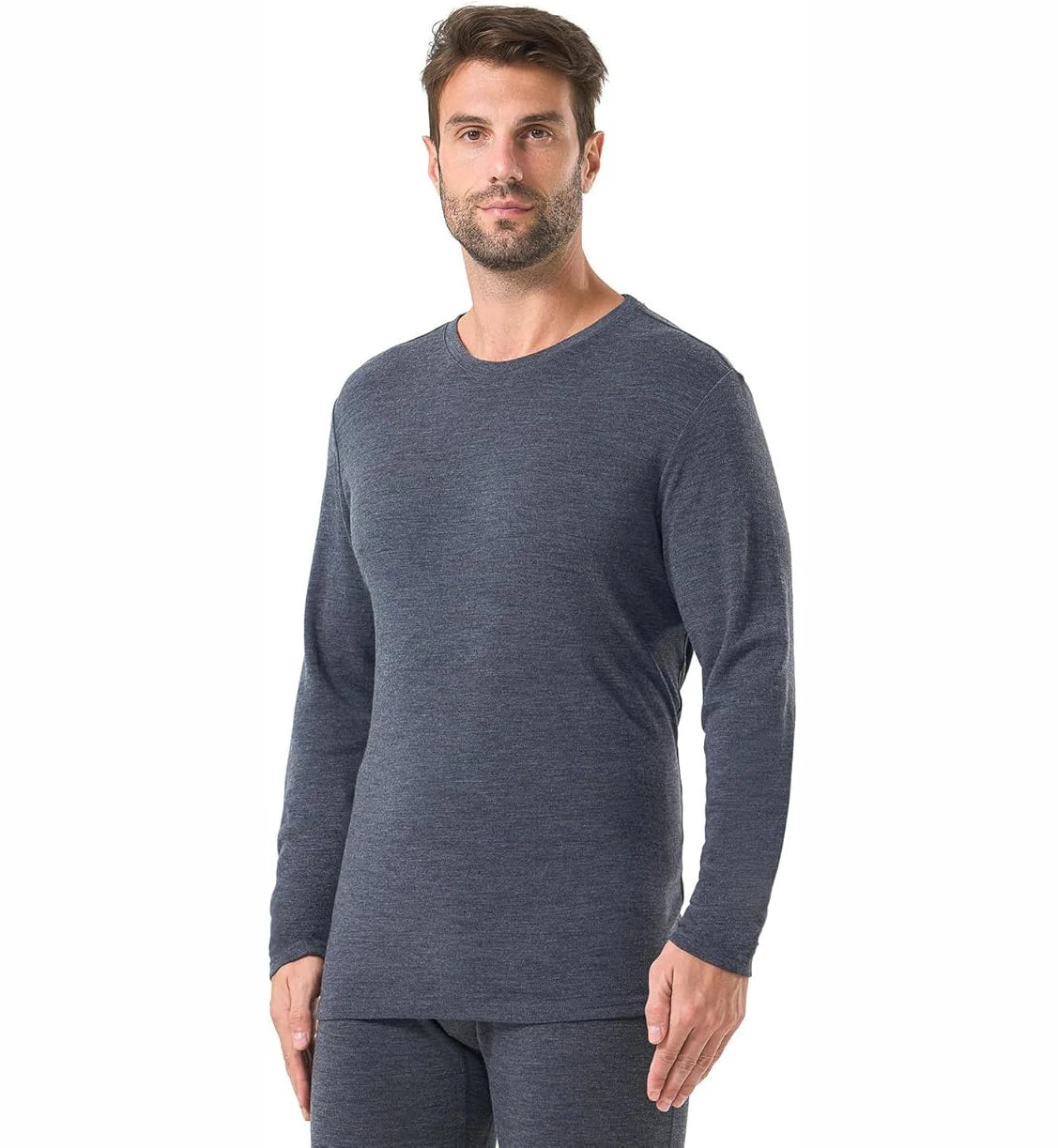 100% Merino Wool Base Layer Mens Soft Long Sleeve Shirts Men Merino Wool Thermal Underwear Odor Resistance for Hiking Hunting