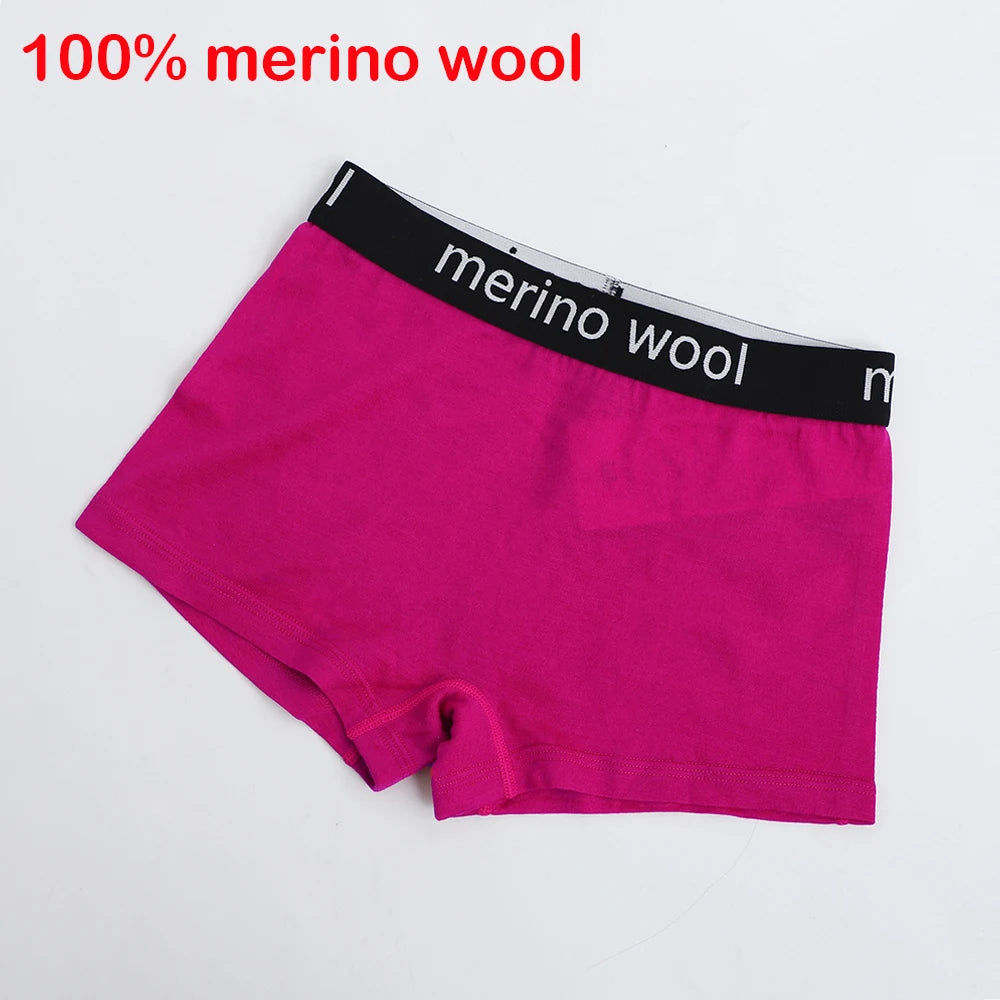 100% Merino Wool Boxer Briefs for Women Wool Underwear Boy Shorts Everyday Weight Breathable Anti-Odor Yoga Fitness Sweatpants
