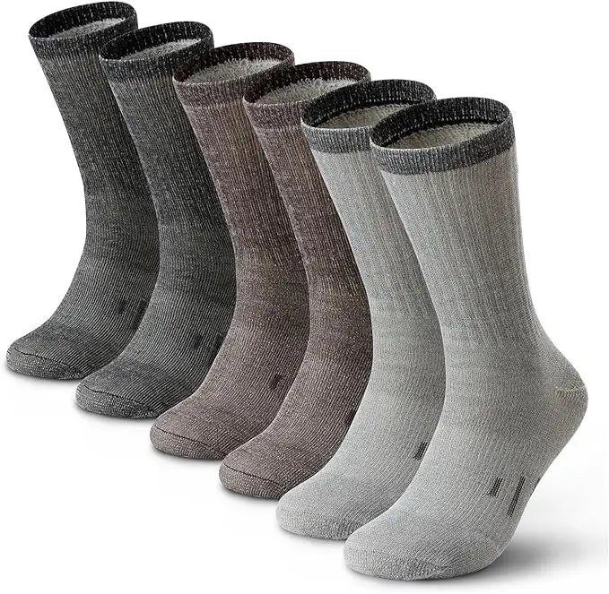Mens 90% Merino Wool Hiking Cushion Socks Thermal Warm Crew Winter Boot Socks for Skiing Hiking Moisture Wicking