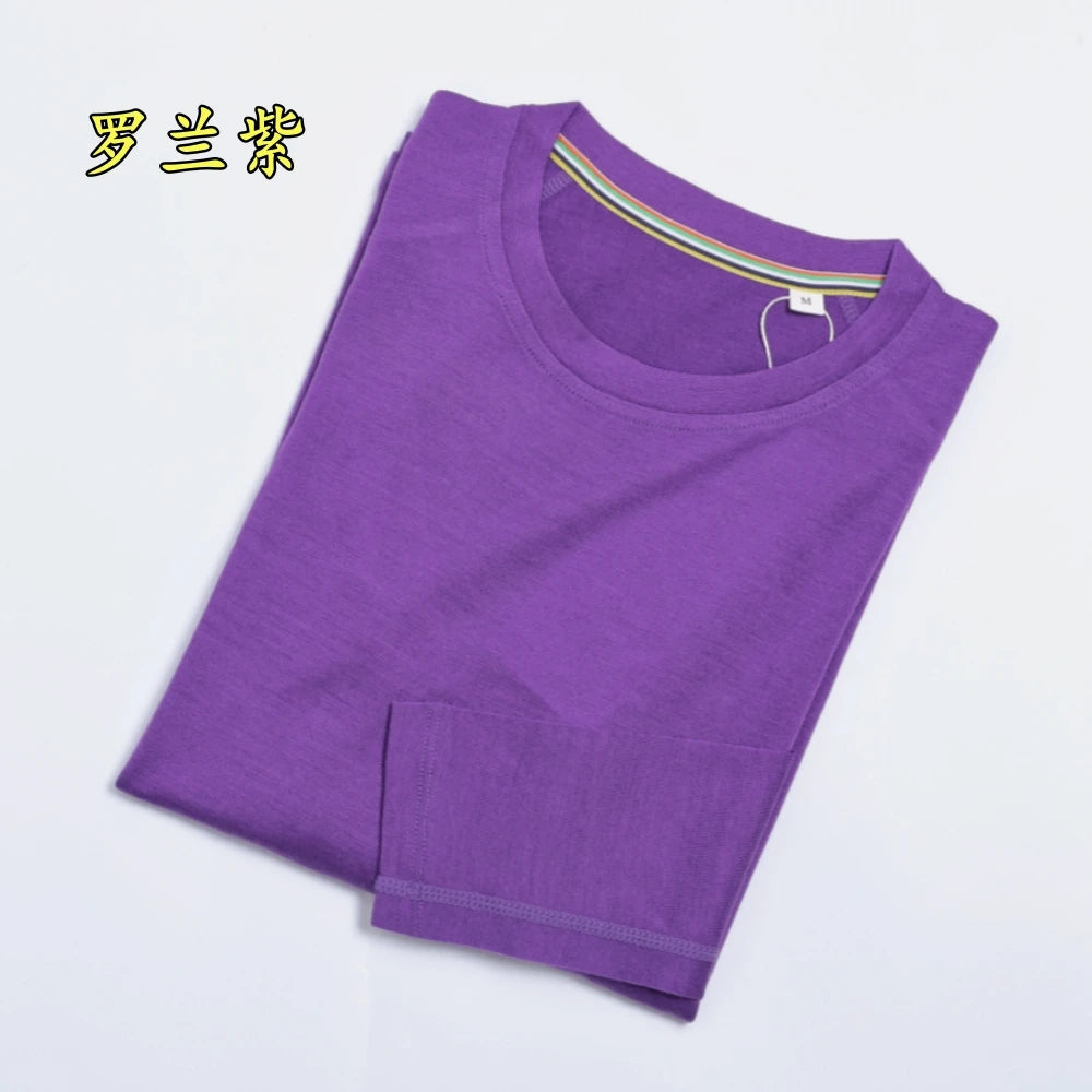 100% Merino Wool Base Layer Women Merino Wool Thermal Underwear Lightweight Long Sleeve Shirt Hiking Wicking Anti-Odor 170G