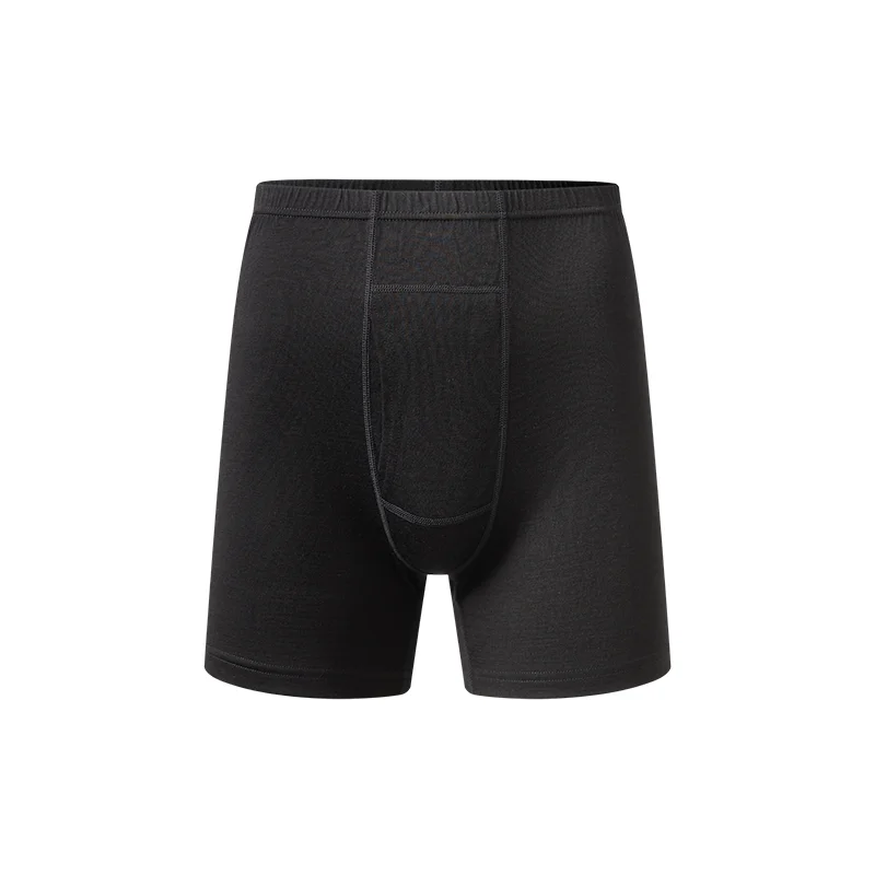 Men's 100% Merino Wool Boxer Briefs Outdoor Sports Long Leg Men Underwear Boxers Soft Breathable No Odor Man Boxershorts
