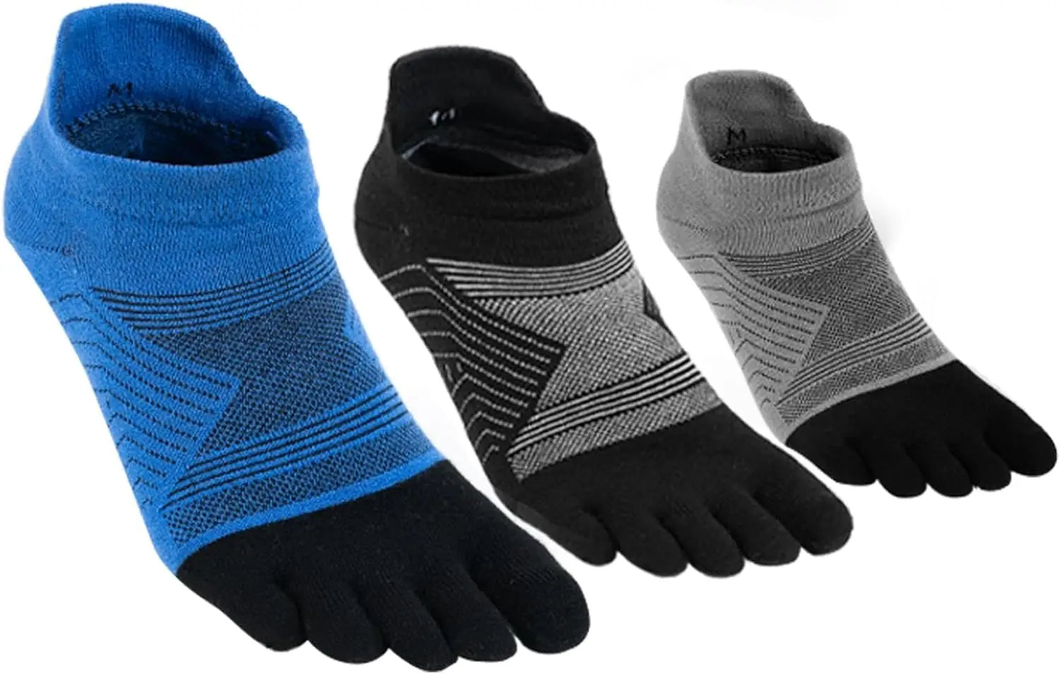3 Pairs Merino Wool Five Toe Socks for Mens Womens Moisture Wicking Athletic Running Finger Socks Ankle Height