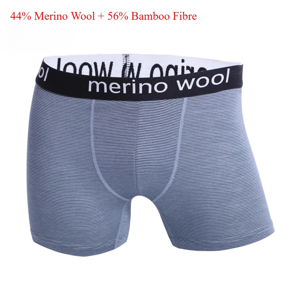 Men's Merino Wool Underwear Boxers Men Merino Wool Blend Boxer Briefs Breathable Comfortable Pouch Moisture Wicking