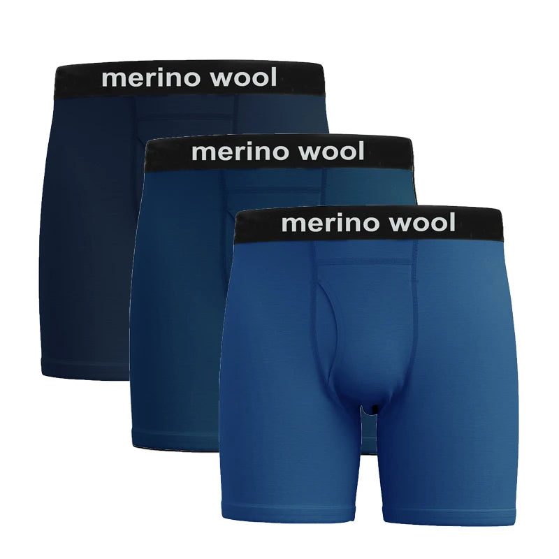 100% Merino Wool Mens Lightweight Boxer Brief Merino Wool Underwear Soft Moisture Wicking Breathable Sports Hiking Underpants