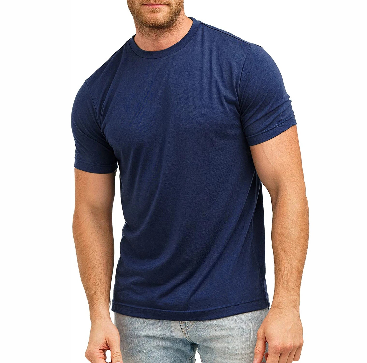 100% Merino Wool T-Shirt Men Short Sleeve Merino Shirts Sport Lightweight Base Layer Hiking Tshirt Soft Breathable Undershirt