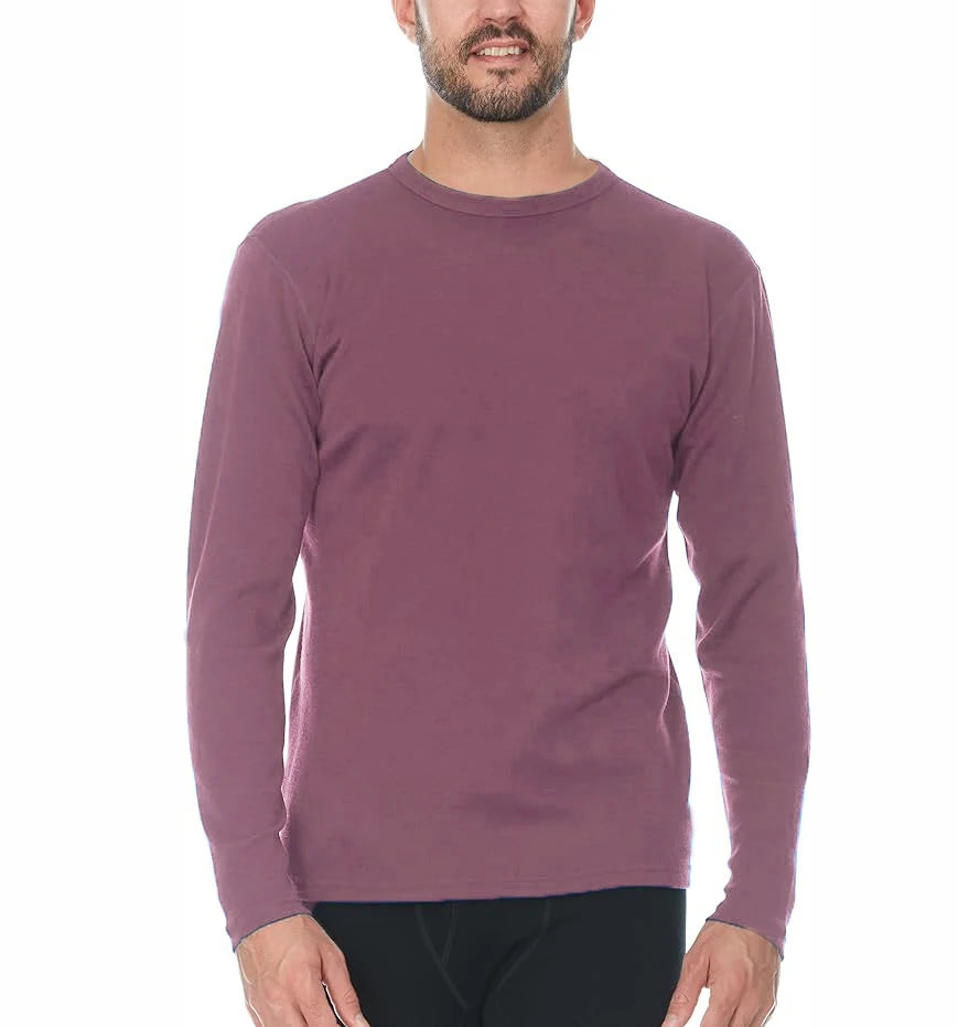 100% Merino Wool Men's Long Sleeve Crew Shirt Thermal Underwear Base Layer Men Merino Wool Shirts Wicking Breathable Anti-Odor