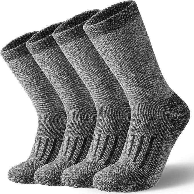 4 Pairs 80% Merino Wool Socks for Men Women Winter Thick Warm Merino Wool Hiking Socks Thermal Breathable Boot Skiing Socks
