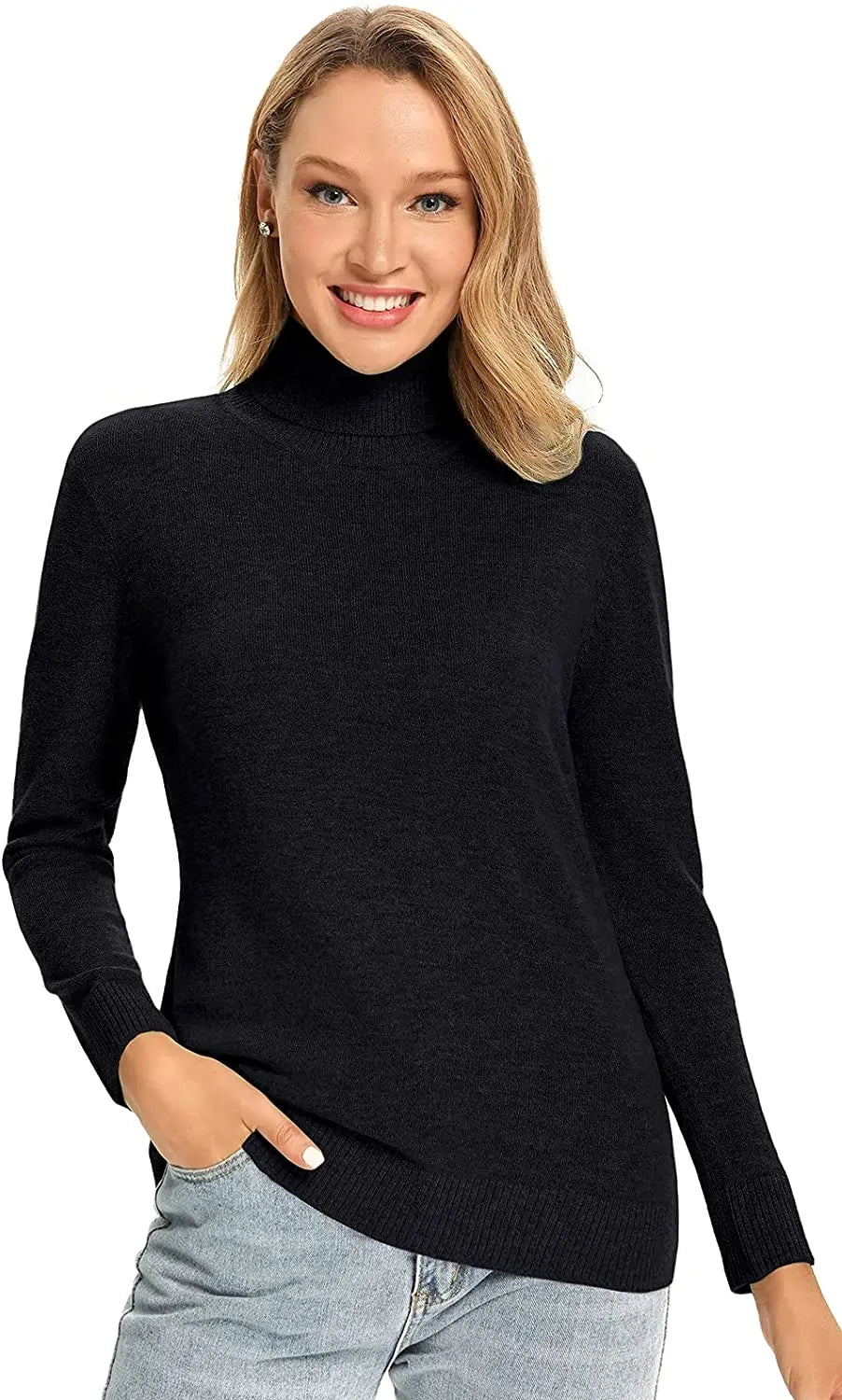 Womens Turtleneck Sweater 100% Merino Wool Spring Fall Winter Warm Soft Knitted Pullover Femme Jumper Women Cashmere Sweaters
