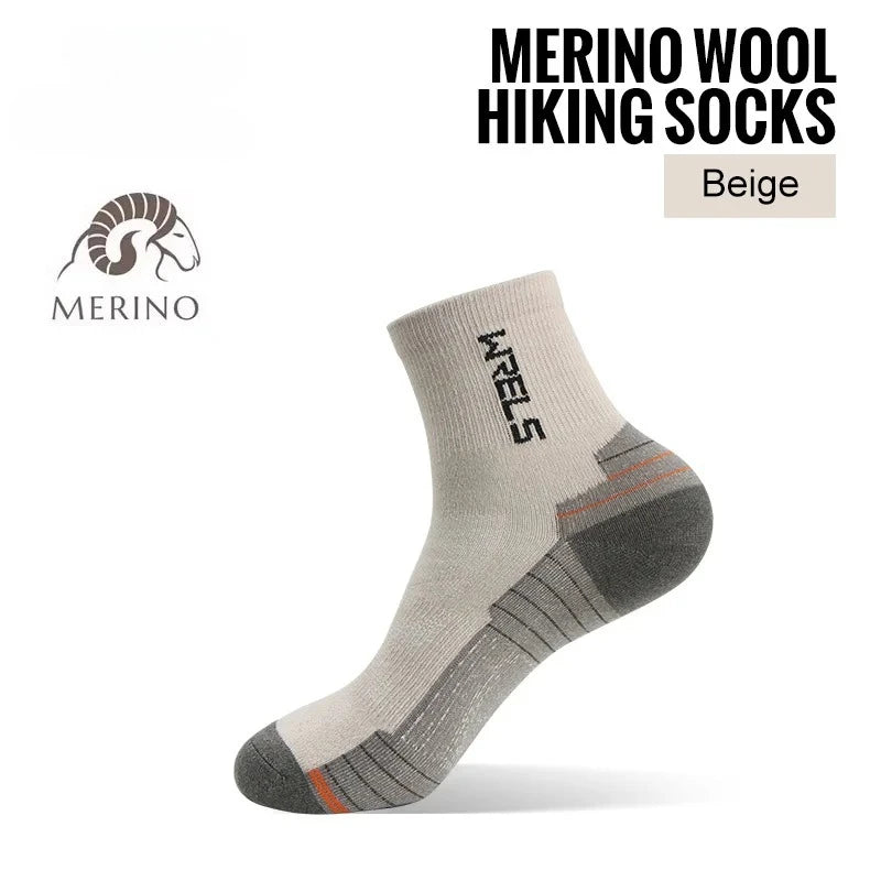 3 Pairs Merino Wool Running Socks Low Cut Sock Compression Support Thick Cushion Wool Socks for Cycling Hiking Moisture Wicking