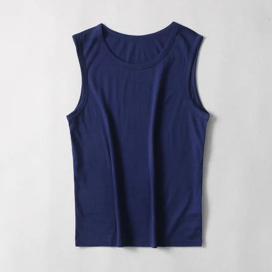 100% Merino Wool Tank Top Mens Merino Wool Men Tank Top Sleeveless Shirt Base Layer Wicking Breathable Anti-Odor Asian Size