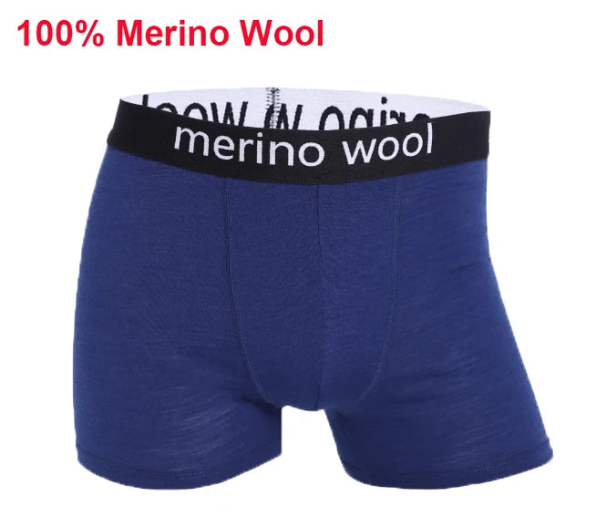 Mens Merino Wool Underwear Boxer Briefs 87% Merino Wool Boxers Soft Breathable Moisture Wicking Sports Fitness Boxershorts