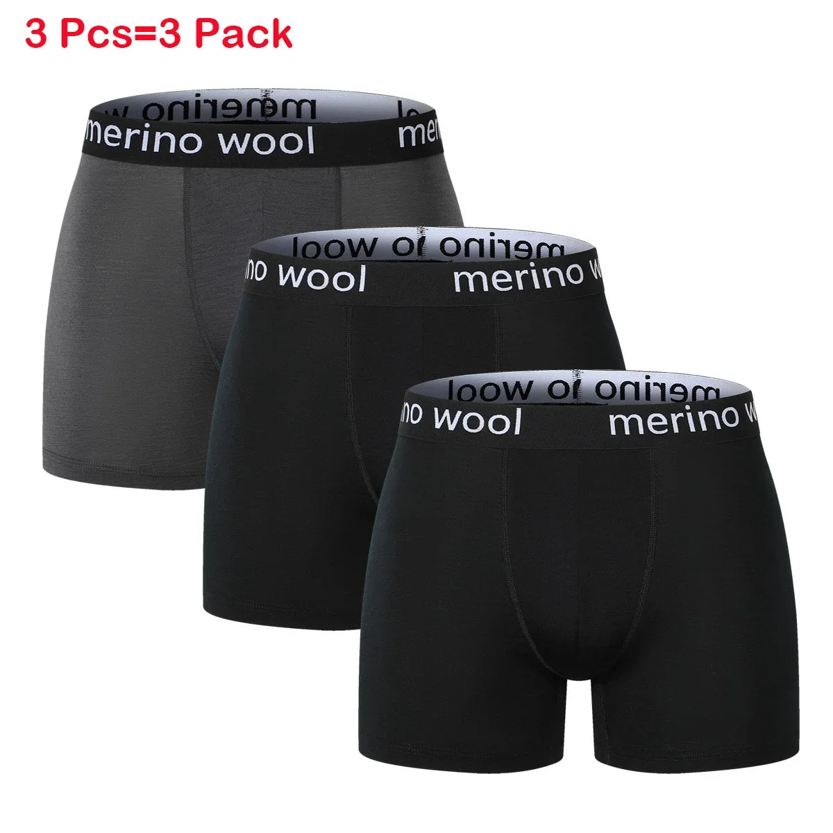 100% Merino Wool Boxer Briefs Mens Merino Wool Underwear Boxer Shorts Everyday Soft Breathable Anti-Odor Sports Fitness Boxers