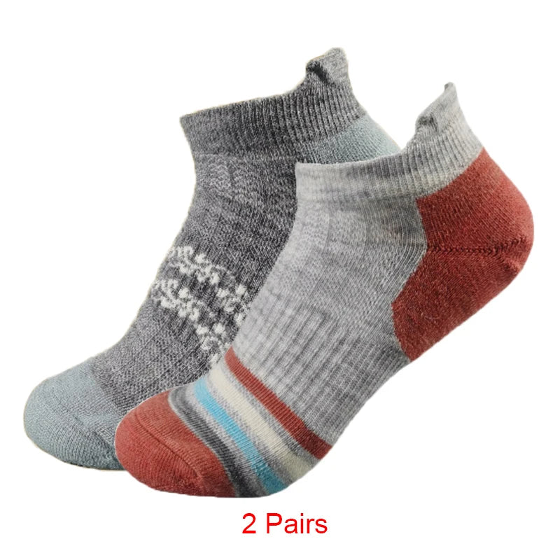 Women's Merino Wool Hiking Socks 50% Merino Wool Low-Cut Cushion Athletic Socks Moisture Wicking Thermal Outdoor Running Socks
